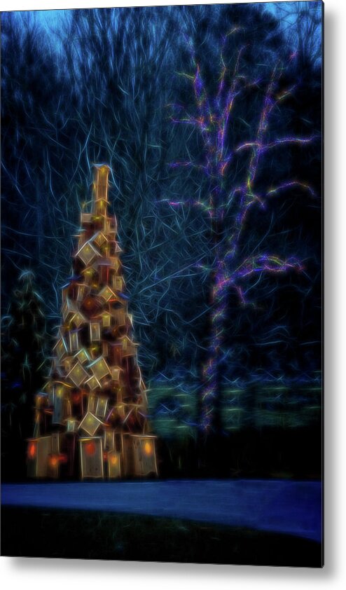 Rose Tree Park Media Pennsylvania Metal Print featuring the photograph Birdhouse Tree by Tom Singleton