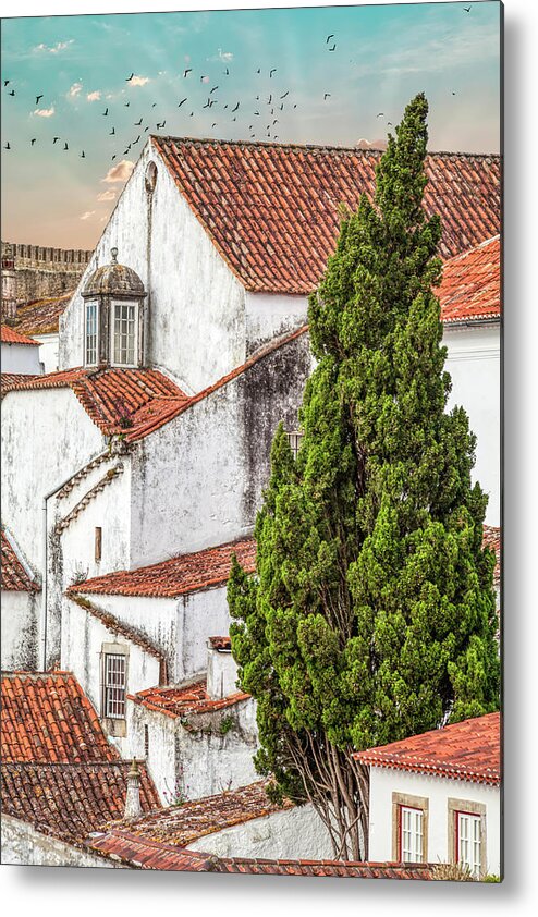 Castle Metal Print featuring the photograph Birds Over Obidos by David Letts
