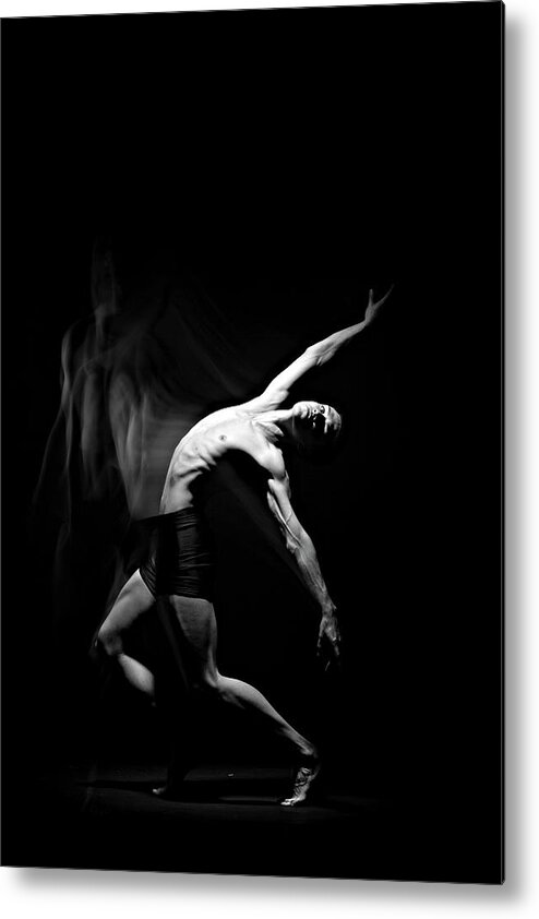 Young Men Metal Print featuring the photograph Black And White Photo Of A Male Ballet by Allgord