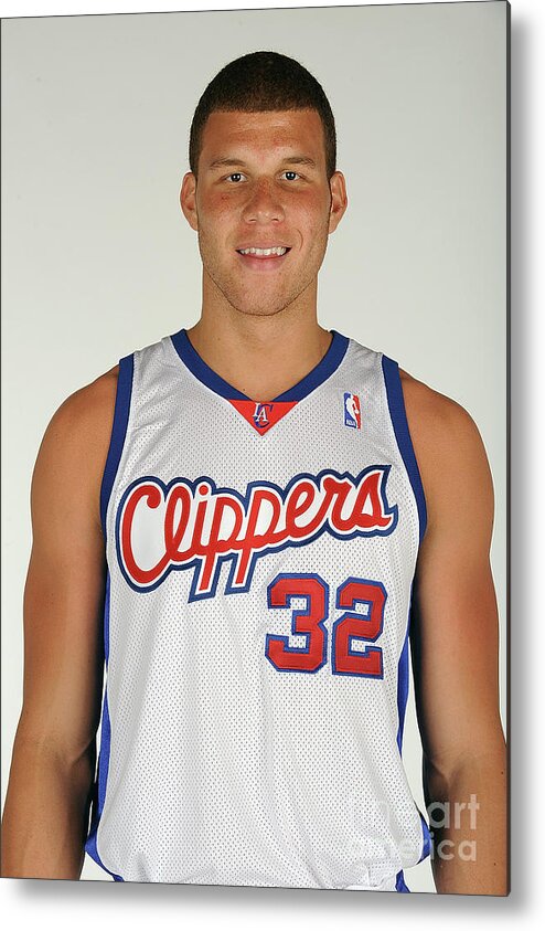 Nba Pro Basketball Metal Print featuring the photograph Blake Griffin Press Conference by Andrew D. Bernstein