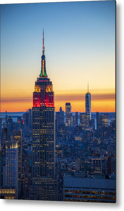 Us Metal Print featuring the photograph Blue Manhattan by Danny Gao