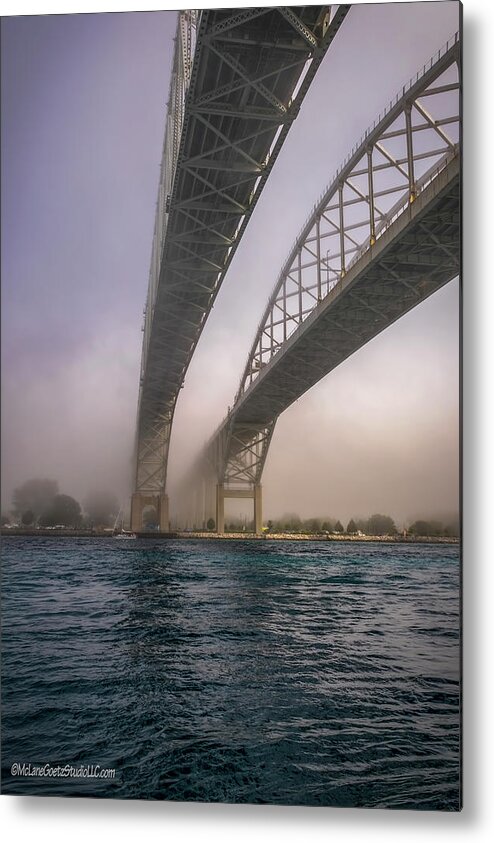 Usa Metal Print featuring the photograph Blue Water Bridge Fog by LeeAnn McLaneGoetz McLaneGoetzStudioLLCcom