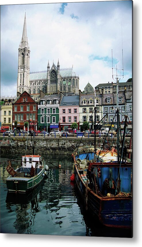 Roman Metal Print featuring the photograph Boats Moored At A Harbor, Cobh County by Medioimages/photodisc
