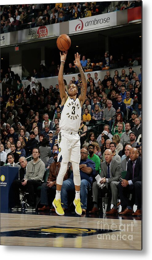 Joe Young Metal Print featuring the photograph Boston Celtics V Indiana Pacers by Nba Photos