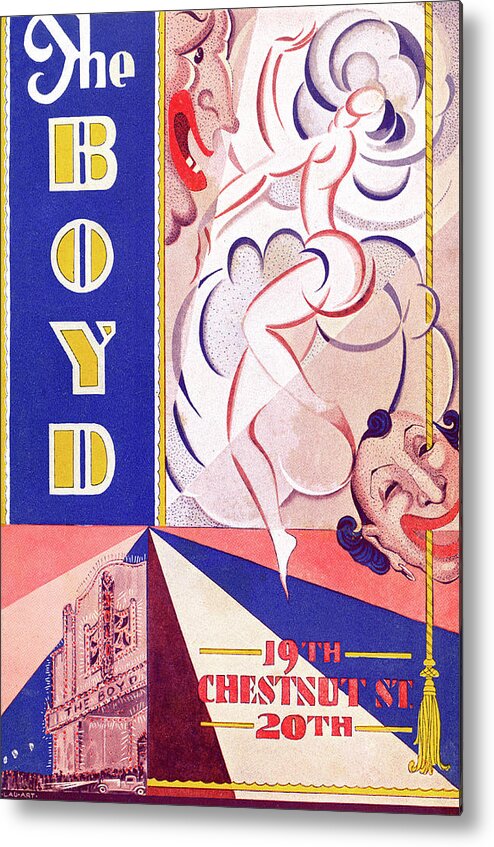 Boyd Theatre Metal Print featuring the mixed media Boyd Theatre Playbill Cover by Lau Art