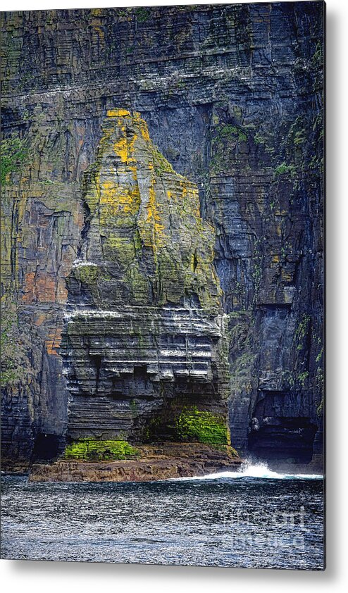 Brabaunmore Metal Print featuring the photograph Brabaunmore sea stack by Olivier Le Queinec
