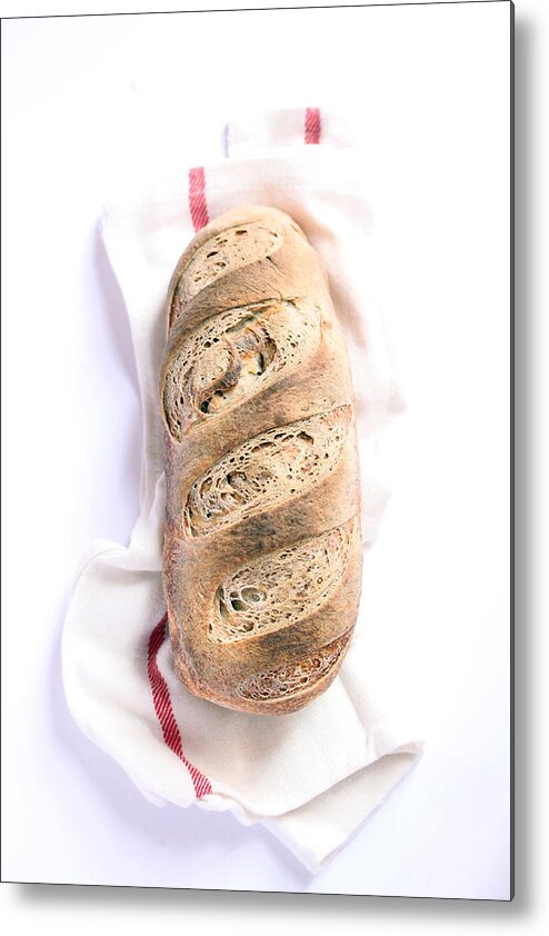 White Background Metal Print featuring the photograph Bread by Virginia Portioli