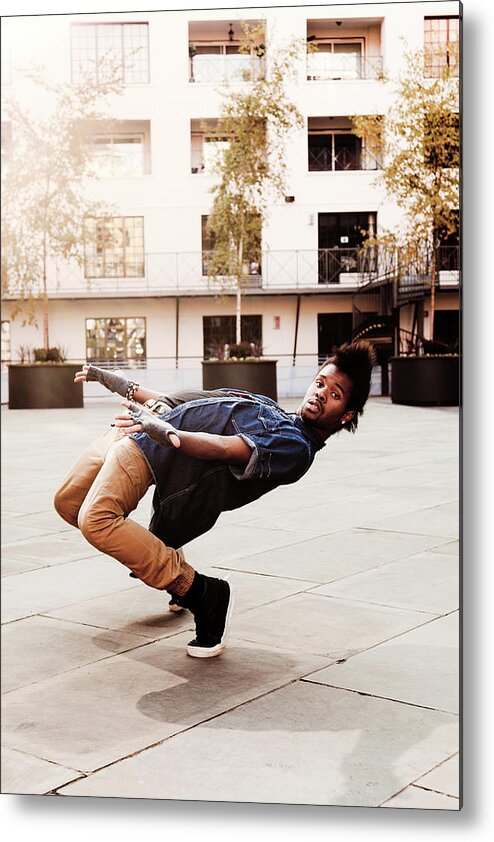 Shadow Metal Print featuring the photograph Break Dancer At Courtyard by John And Tina Reid
