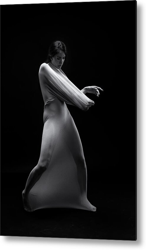 Mood
Studio
Flash
Black-white
Model
Naked
Female
Fine Art
Shadow
Light
Dark
Breaking Metal Print featuring the photograph Breaking Loose by Sunny Ding