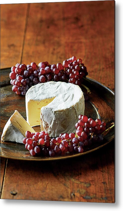Food Metal Print featuring the photograph Brie with champagne grape by Cuisine at Home