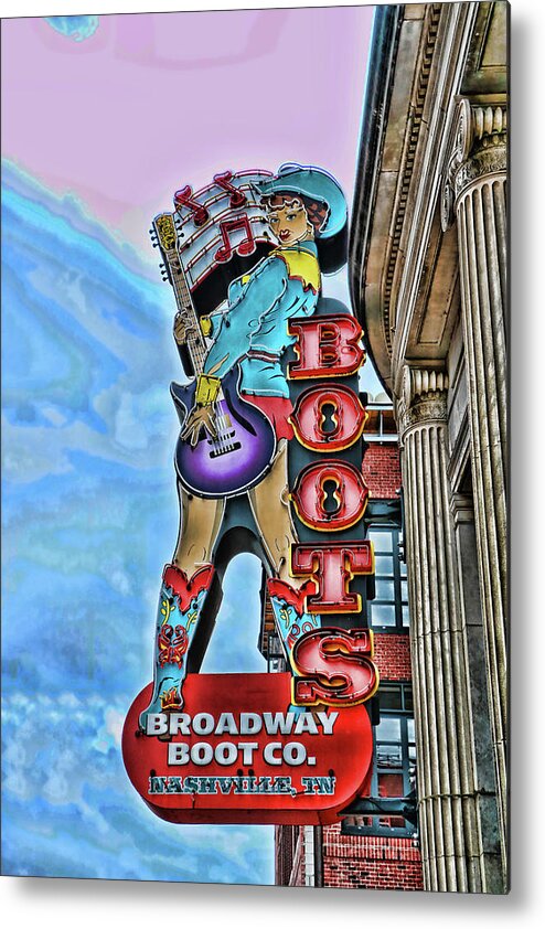 Nashville Metal Print featuring the photograph Broadway Boot Company # 2 - Nashville by Allen Beatty
