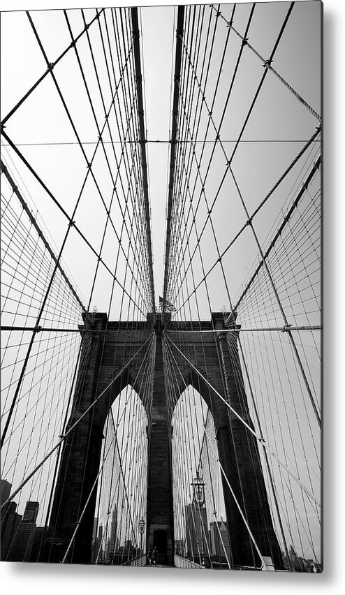 Lower Manhattan Metal Print featuring the photograph Brooklyn Bridge by Blackwaterimages