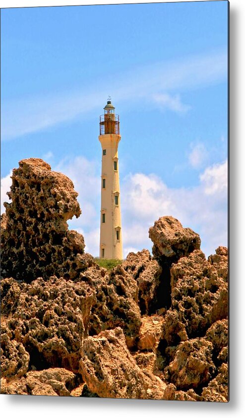 Aruba Metal Print featuring the photograph California Lighthouse Aruba by DJ Florek