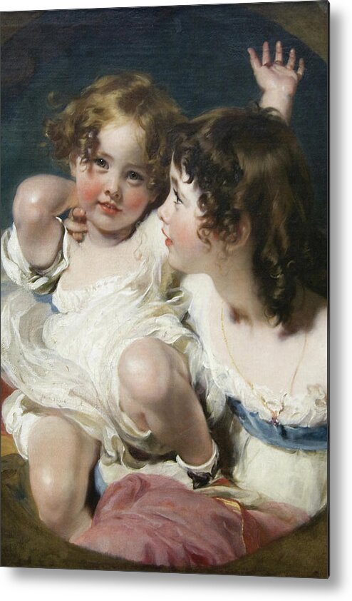 Girls Metal Print featuring the painting Calmady Children by Sir Thomas Lawrence