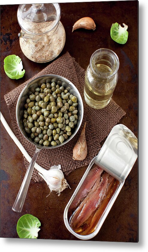 Newtown Metal Print featuring the photograph Capers, Anchovies, Garlic, Oil by Yelena Strokin