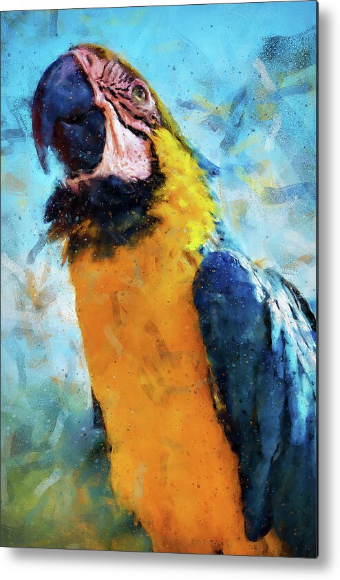 Exotic Bird Metal Print featuring the painting Colorful Parrot - 13 by AM FineArtPrints