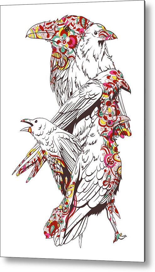Bird Metal Print featuring the digital art Cool Bird Illustration by Matthias Hauser