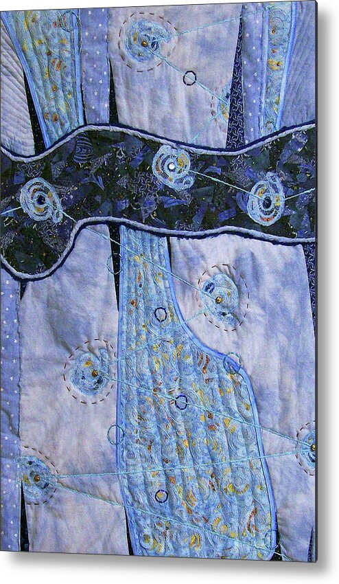 Abstract Metal Print featuring the tapestry - textile Cosmic Connectivity by Pam Geisel