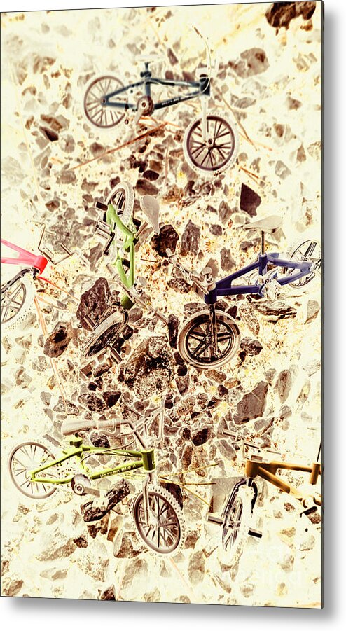 Cycling Metal Print featuring the photograph Cycling abstracts by Jorgo Photography