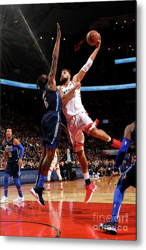 Jonas Valanciunas Metal Print featuring the photograph Dallas Mavericks V Toronto Raptors by Ron Turenne