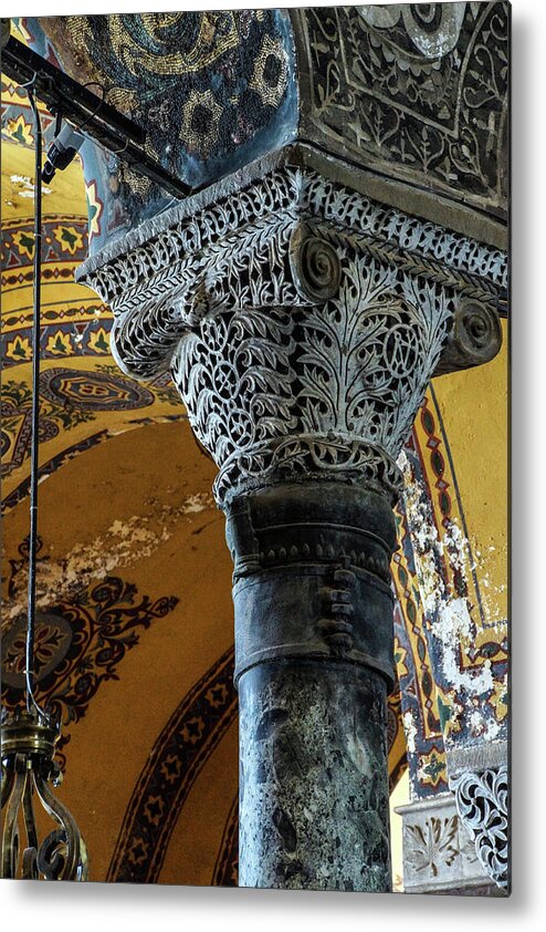 Ayasofya Metal Print featuring the photograph Deeply undercut Corinthian columns by Steve Estvanik