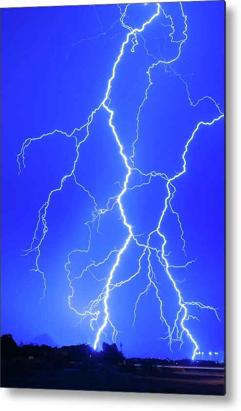 Lightning Metal Print featuring the photograph 1105 Desert Lightning by Kenneth Johnson