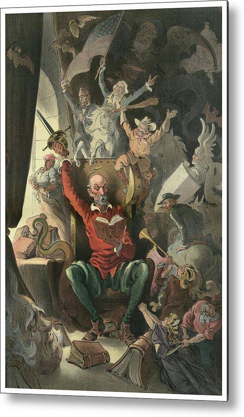 Quixote Metal Print featuring the painting Don Quixote and the Ghosts by Udo J. Keppler