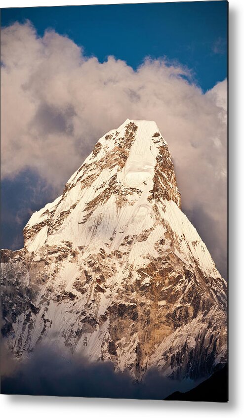 Himalayas Metal Print featuring the photograph Dramatic Sunset Mountain Peak Snow by Fotovoyager
