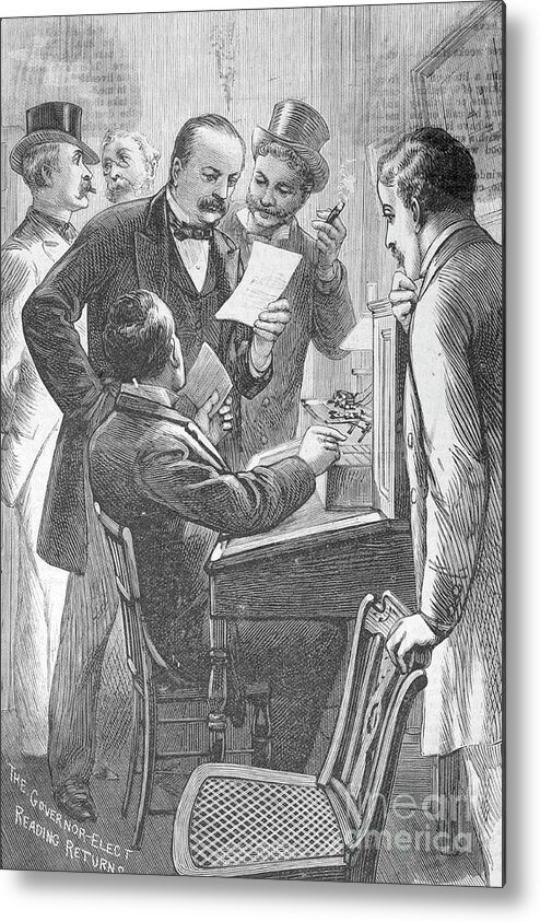Art Metal Print featuring the photograph Drawing Depicting Grover Cleveland by Bettmann