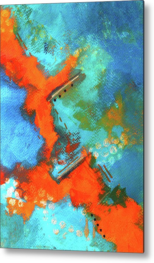 Bold Abstract Metal Print featuring the painting Electricity 2 by Nancy Merkle