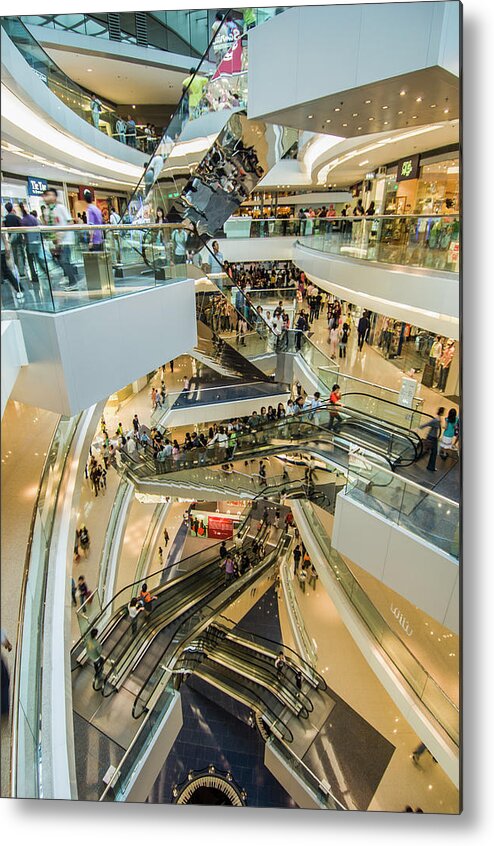 Elevator Metal Print featuring the photograph Elevators In A Mall by Maremagnum