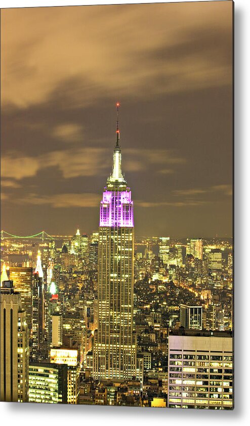Corporate Business Metal Print featuring the photograph Empire State At Night by Xavierarnau