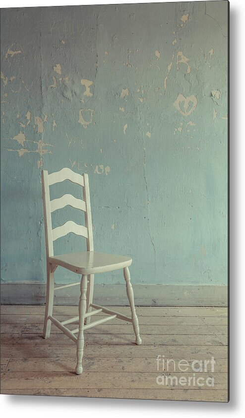 Chair Metal Print featuring the photograph Empty Chair in an Abandoned House by Edward Fielding
