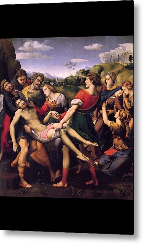 Christ Metal Print featuring the painting Entombment of Christ by Raffaello Sanzio da Urbino
