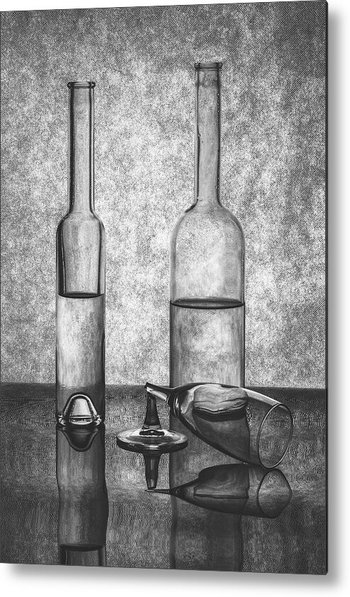 Still Life Metal Print featuring the photograph Etude With A Broken Glass by Brig Barkow