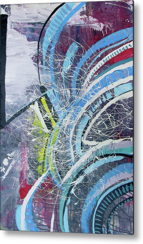  Metal Print featuring the painting Feathers of The Curve by John Gholson