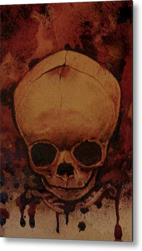 Ryan Almighty Metal Print featuring the painting Fetus Skeleton #2 by Ryan Almighty