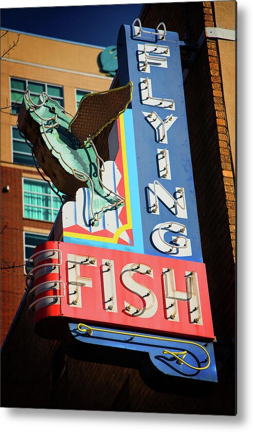Neon Metal Print featuring the photograph Flying Fish by Bud Simpson