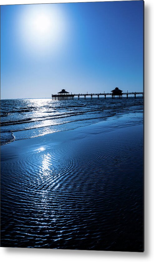 Seascape Metal Print featuring the photograph Fort Myers Beach Pier by Lightkey