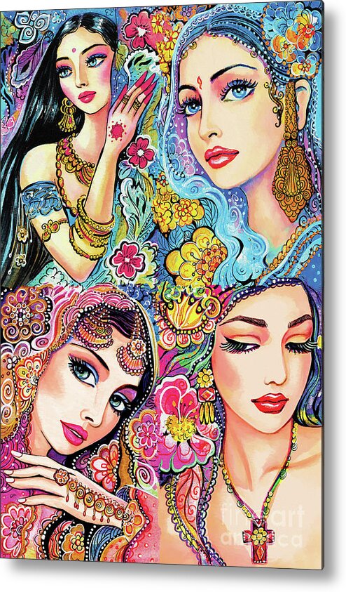 Bollywood Dancer Metal Print featuring the painting Glamorous India by Eva Campbell