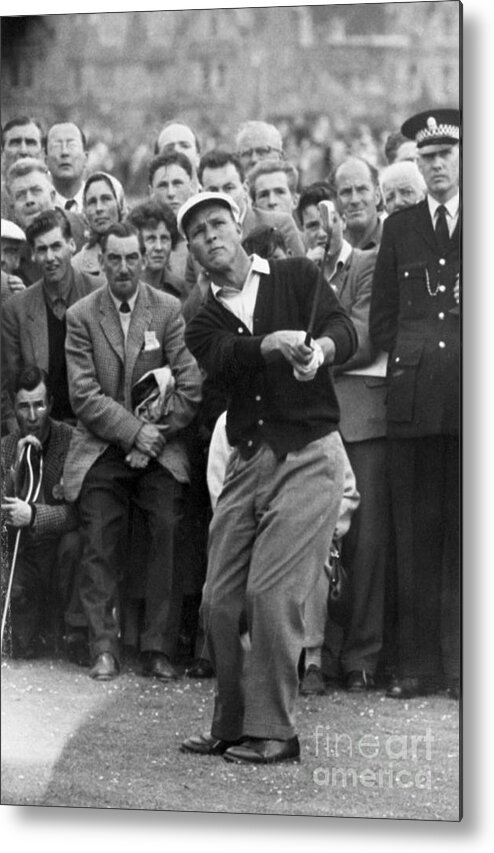 People Metal Print featuring the photograph Golfer Arnold Palmer Competing by Bettmann
