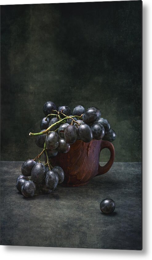 Still Life Metal Print featuring the photograph Grapes In A Cup by Brig Barkow