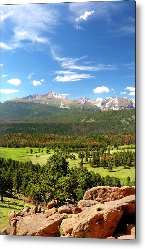 Scenics Metal Print featuring the photograph Hdr Image Of Longs Peak In Rocky by Skibreck