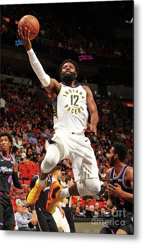 Nba Pro Basketball Metal Print featuring the photograph Indiana Pacers V Miami Heat by Oscar Baldizon