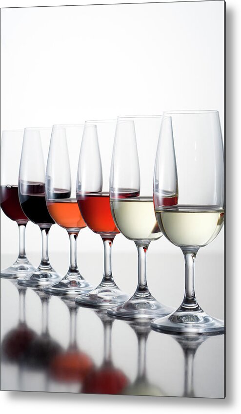 Rose Wine Metal Print featuring the photograph Isolated Picture Of Different Kinds Of by Markswallow