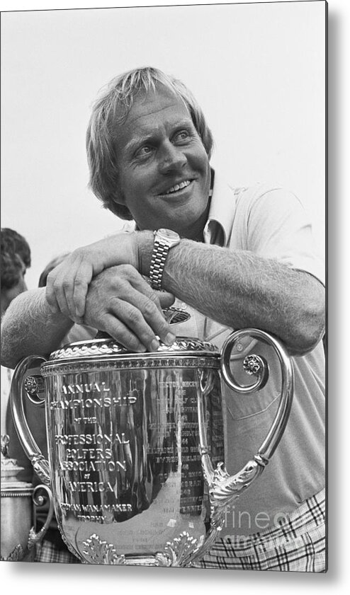 People Metal Print featuring the photograph Jack Nicklaus With Pga Cup by Bettmann