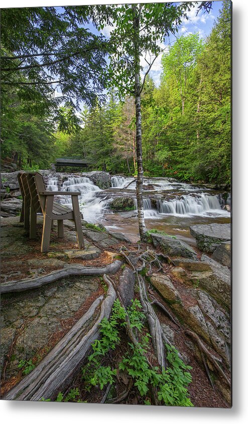 Jackson Metal Print featuring the photograph Jackson Falls Bench by White Mountain Images