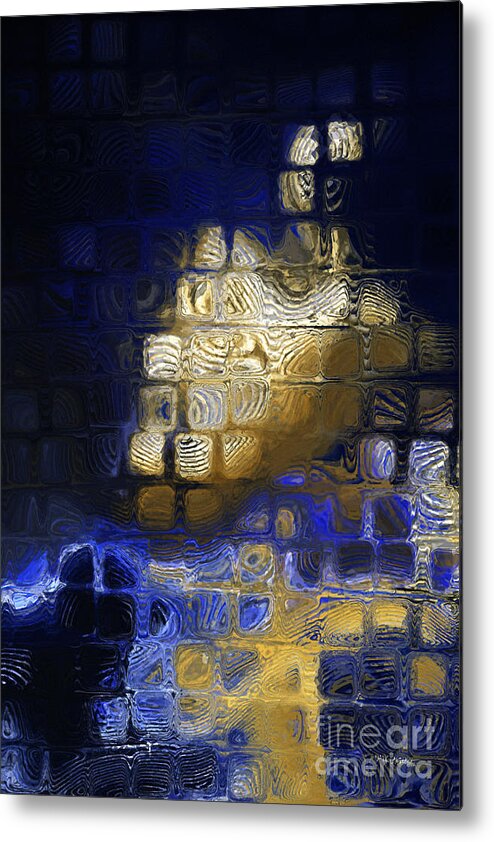 Blue Metal Print featuring the painting John 16 13. He Will Guide You by Mark Lawrence