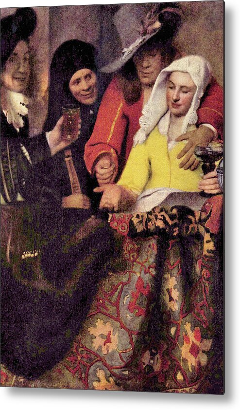 Renaissance Metal Print featuring the painting Kupplerin; the Offer by Johannes Vermeer