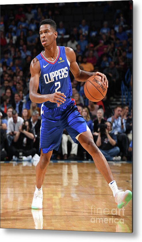 Shai Gilgeous-alexander Metal Print featuring the photograph La Clippers V Oklahoma City Thunder by Andrew D. Bernstein